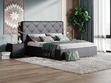 Кровать Сонум Manhattan Экокожа Белая (с подъемным механизмом) 180х200