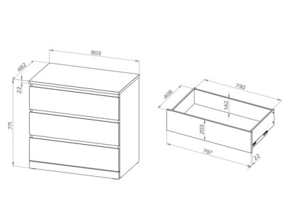 Комод Гуд Лакк Варма Прайм 3 беленый дуб