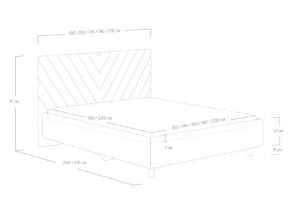 Кровать Сонум Vivien Замша какао (с подъемным механизмом)