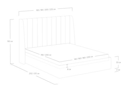 Кровать Сонум Samanta Рогожка Деним 140х200