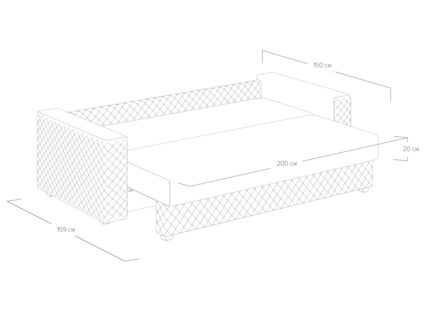 Диван Сонум Denver Рогожка пепельный