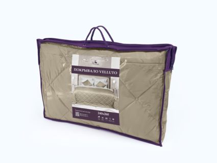 Покрывало Primavelle Velluto серо-бежевое