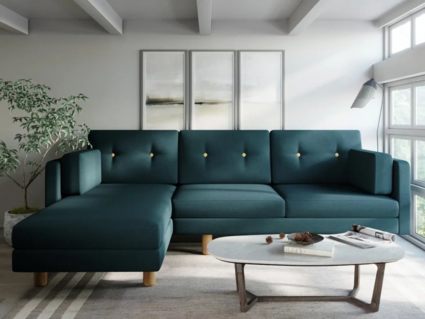 Диван Арско Ингвар угловой трехместный зеленый Длина 240 см