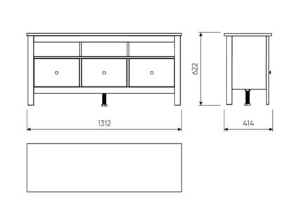 Тумба Гуд Лакк Сага 3 ящика серая