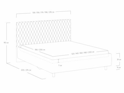 Кровать Сонум Stella Рогожка Деним 120х200