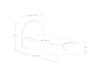 Кровать Сонум Roxy Тедди розовый (с подъемным механизмом) 90х190