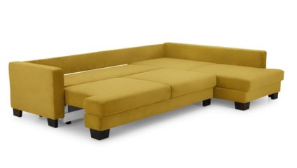 Диван Фиеста Мебель Марсель угловой (большой) велюр Boska 09 горчичный