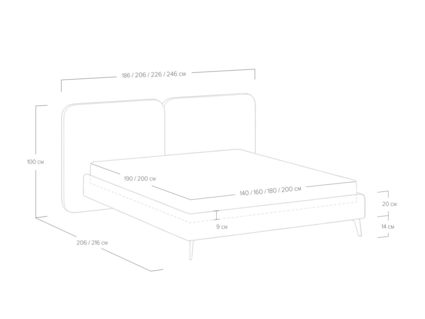 Кровать Сонум Brooklyn Рогожка Зелёный 180х190