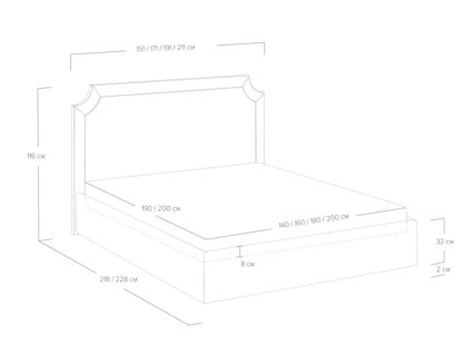 Кровать Сонум Eliot Рогожка Графит 140х190
