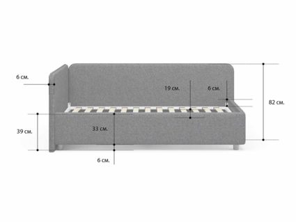 Кровать Сонум Capri Кашемир Бежевый (с подъемным механизмом) 80х200