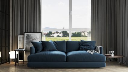 Диван Фиеста Мебель Ибица велюр Vivaldi 14 синий