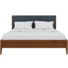 Кровать Rivi Ruby Wood Орех светлый/Рогожка Step 7 160х200